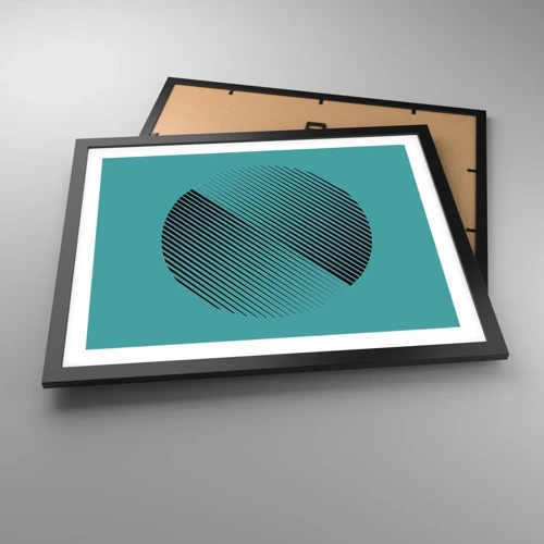 Poster in cornice nera - Cerchio: variazione geometrica - 50x40 cm