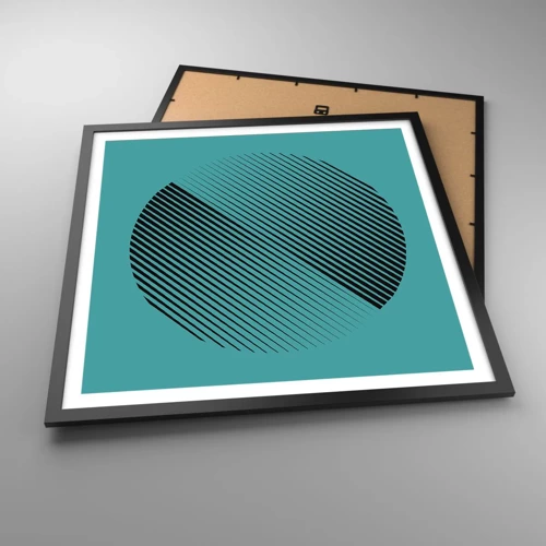 Poster in cornice nera - Cerchio: variazione geometrica - 60x60 cm