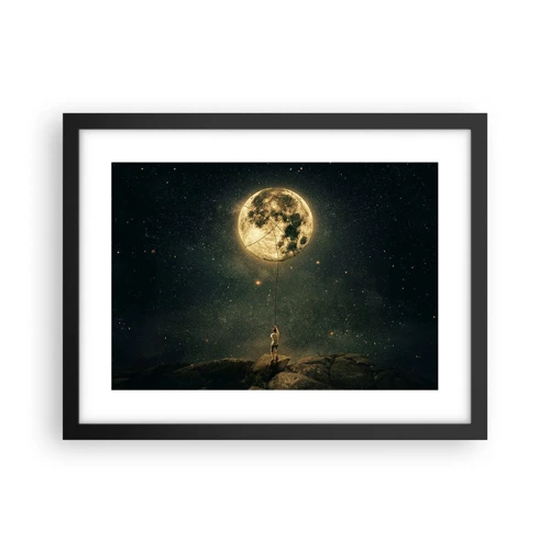 Poster in cornice nera - Chi ha rubato la luna - 40x30 cm