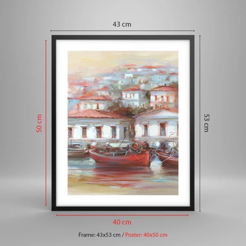 Poster in cornice nera - Cittadina felice - 40x50 cm