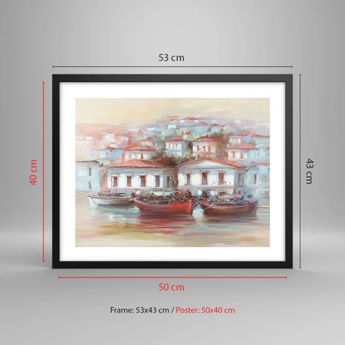 Poster in cornice nera - Cittadina felice - 50x40 cm