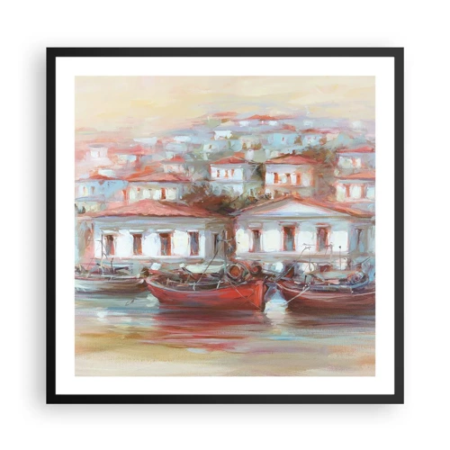 Poster in cornice nera - Cittadina felice - 60x60 cm