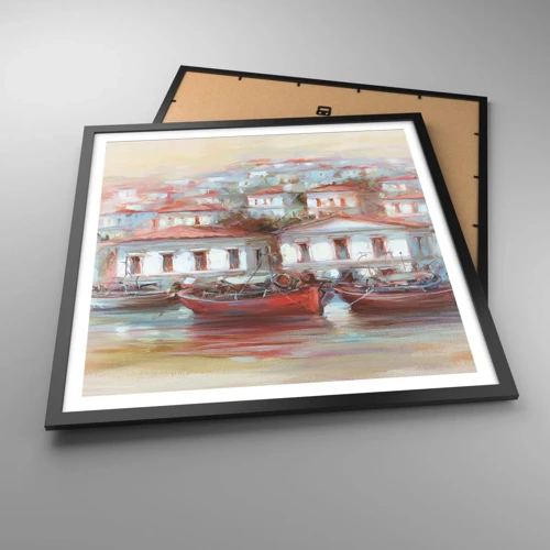 Poster in cornice nera - Cittadina felice - 60x60 cm