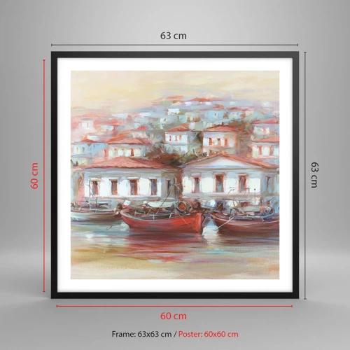 Poster in cornice nera - Cittadina felice - 60x60 cm