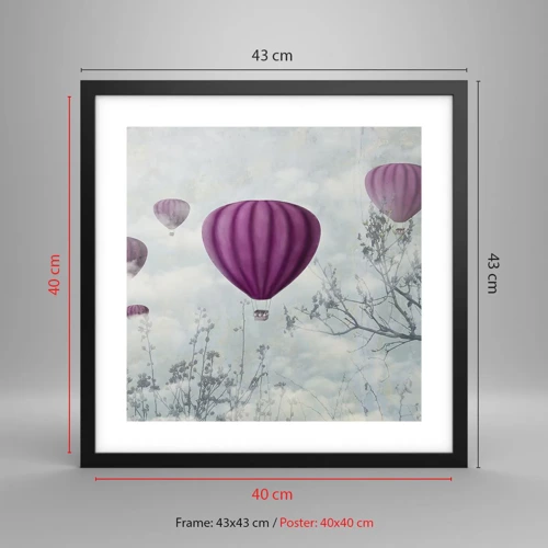 Poster in cornice nera - Come navi nel cielo - 40x40 cm