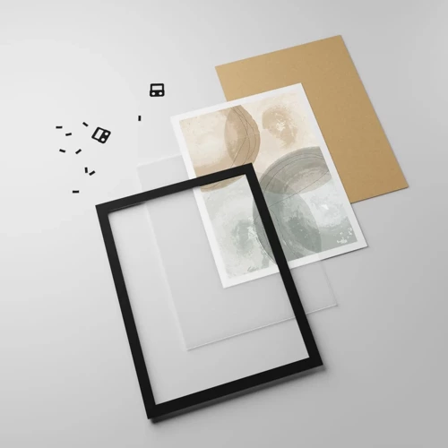 Poster in cornice nera - Compenetrazione di mondi - 50x70 cm