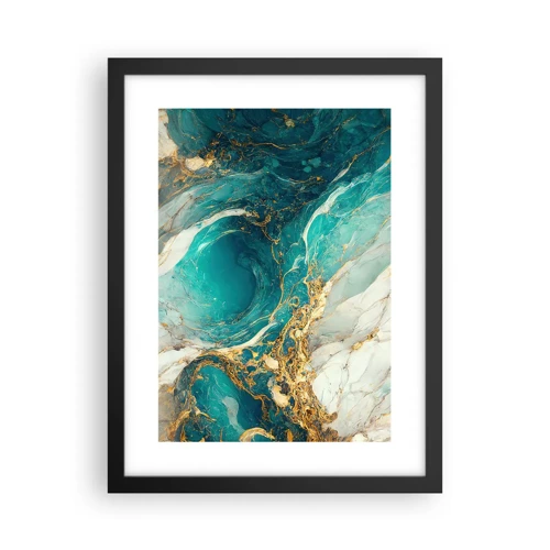 Poster in cornice nera - Composizione con vene d'oro - 30x40 cm