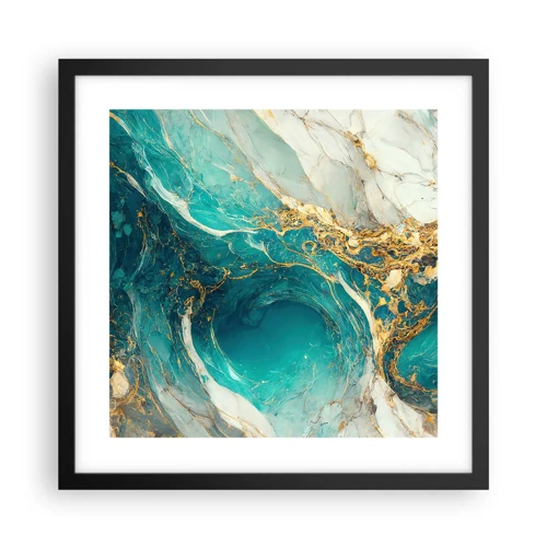 Poster in cornice nera - Composizione con vene d'oro - 40x40 cm