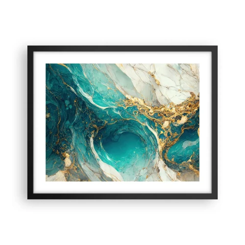 Poster in cornice nera - Composizione con vene d'oro - 50x40 cm