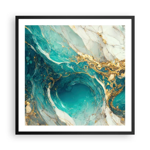 Poster in cornice nera - Composizione con vene d'oro - 60x60 cm