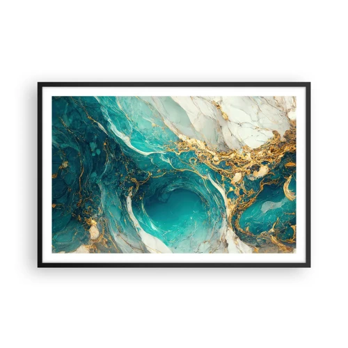 Poster in cornice nera - Composizione con vene d'oro - 91x61 cm