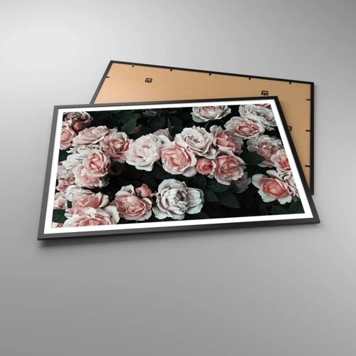 Poster in cornice nera - Composizione di rose - 100x70 cm