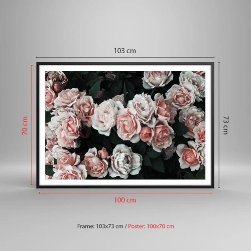 Poster in cornice nera - Composizione di rose - 100x70 cm