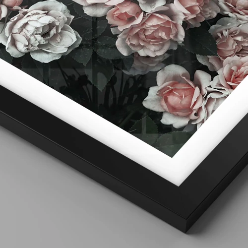 Poster in cornice nera - Composizione di rose - 100x70 cm