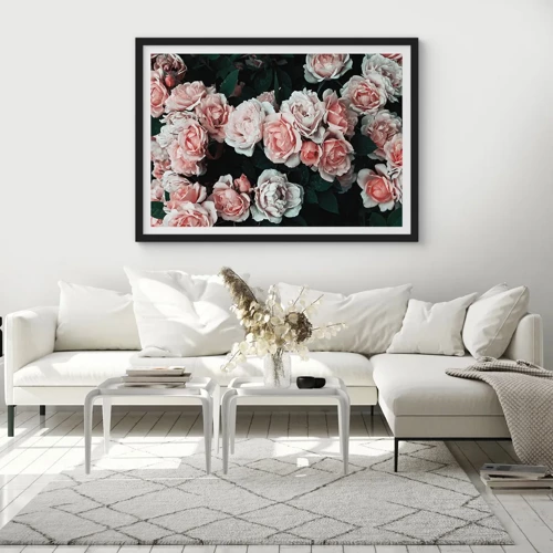 Poster in cornice nera - Composizione di rose - 40x30 cm