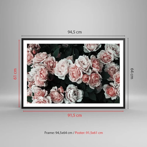 Poster in cornice nera - Composizione di rose - 91x61 cm