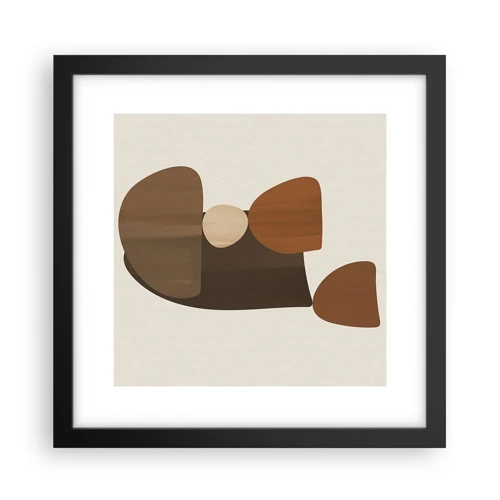 Poster in cornice nera - Composizione in marrone - 30x30 cm