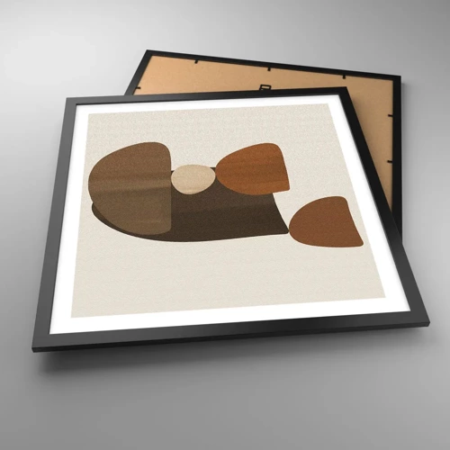 Poster in cornice nera - Composizione in marrone - 50x50 cm