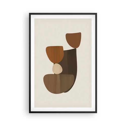 Poster in cornice nera - Composizione in marrone - 61x91 cm