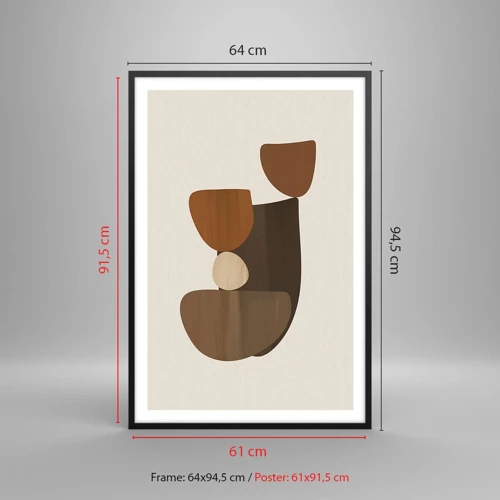Poster in cornice nera - Composizione in marrone - 61x91 cm