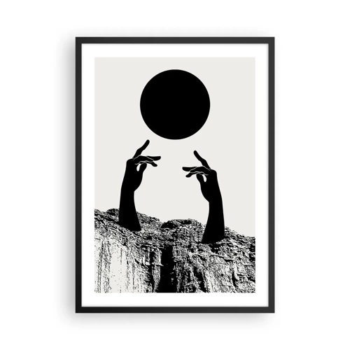 Poster in cornice nera - Composizione surreale: sole e resto - 50x70 cm