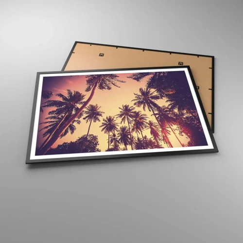 Poster in cornice nera - Composizione tropicale - 100x70 cm