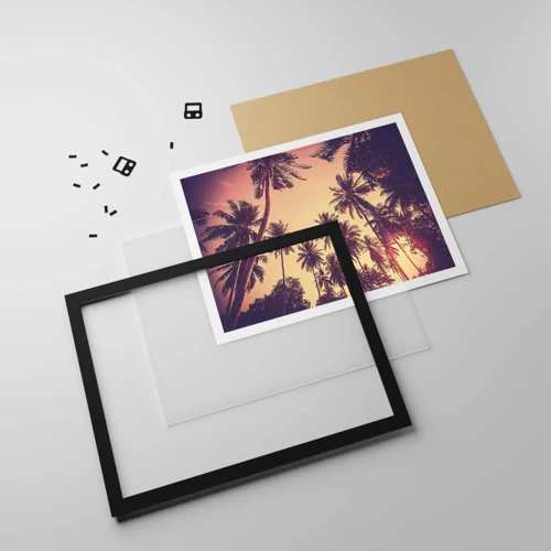 Poster in cornice nera - Composizione tropicale - 40x30 cm