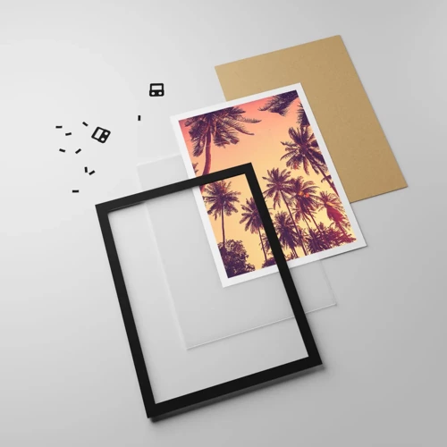 Poster in cornice nera - Composizione tropicale - 70x100 cm