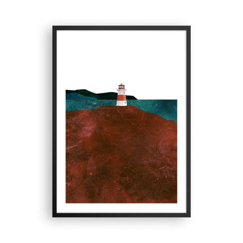 Poster in cornice nera - Contemplando il mare - 50x70 cm