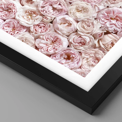 Poster in cornice nera - Coperto di rose - 60x60 cm