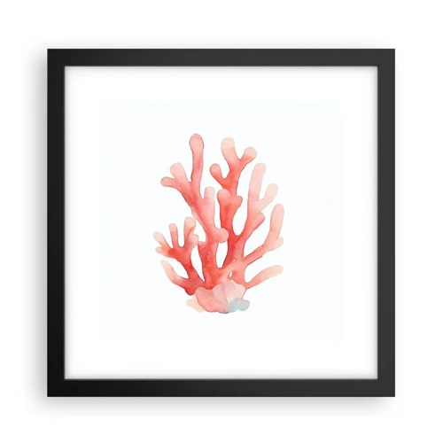Poster in cornice nera - Corallo color corallo - 30x30 cm