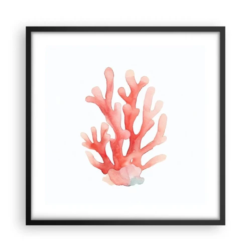 Poster in cornice nera - Corallo color corallo - 50x50 cm