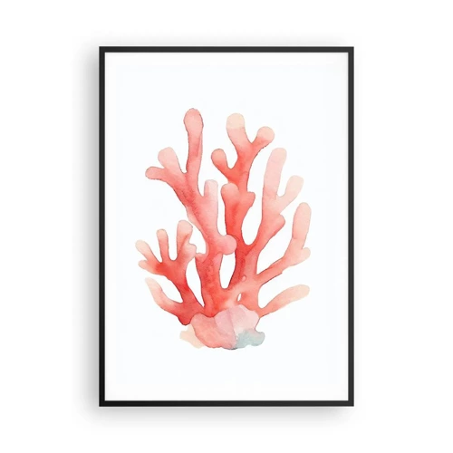 Poster in cornice nera - Corallo color corallo - 70x100 cm