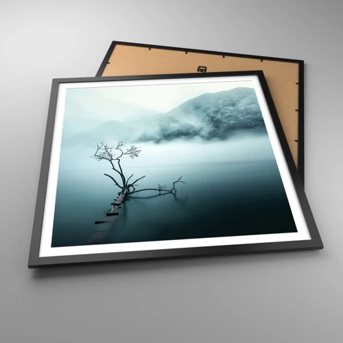 Poster in cornice nera - Dall'acqua e dalla nebbia - 60x60 cm