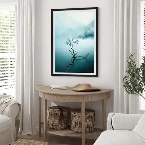 Poster in cornice nera - Dall'acqua e dalla nebbia - 70x100 cm