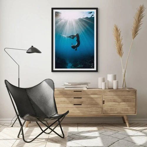 Poster in cornice nera - Danza subacquea - 50x70 cm