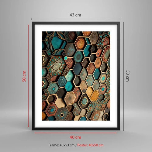 Poster in cornice nera - Decorazioni arabe: variazione - 40x50 cm