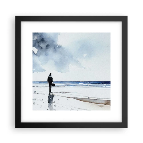 Poster in cornice nera - Dialogo con il mare - 30x30 cm