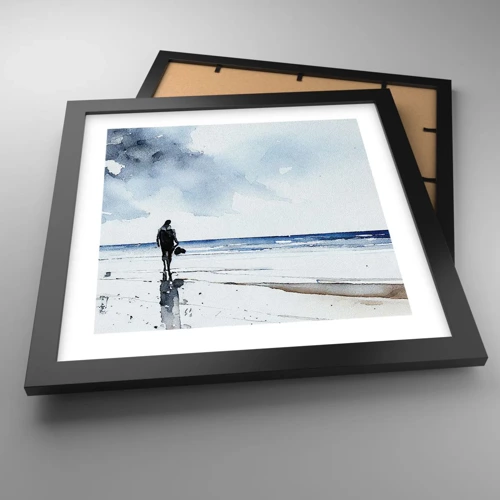 Poster in cornice nera - Dialogo con il mare - 30x30 cm