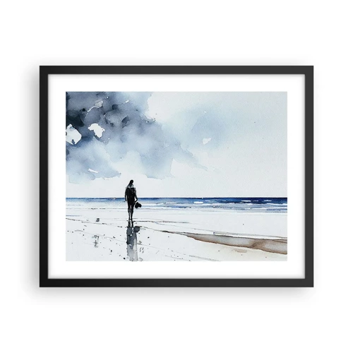 Poster in cornice nera - Dialogo con il mare - 50x40 cm