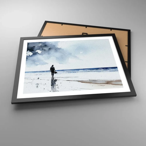 Poster in cornice nera - Dialogo con il mare - 50x40 cm