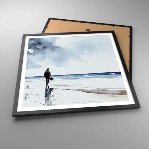 Poster in cornice nera - Dialogo con il mare - 60x60 cm