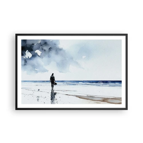 Poster in cornice nera - Dialogo con il mare - 91x61 cm