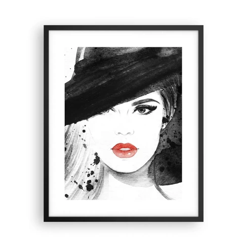 Poster in cornice nera - Donna in nero - 40x50 cm