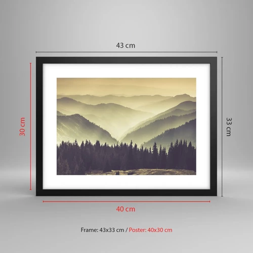 Poster in cornice nera - Dopo sette montagne… - 40x30 cm