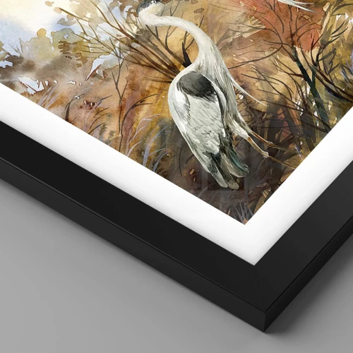 Poster in cornice nera - Dove in autunno? - 70x100 cm