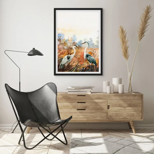 Poster in cornice nera - Dove in autunno? - 70x100 cm