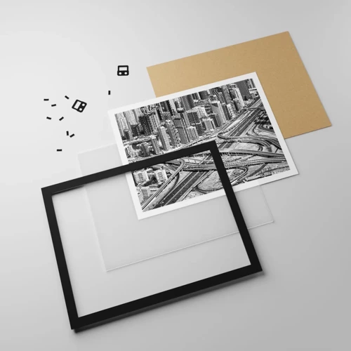 Poster in cornice nera - Dubai - città impossibile - 100x70 cm