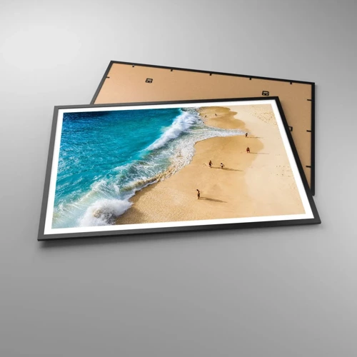Poster in cornice nera - E poi il sole, la spiaggia... - 100x70 cm