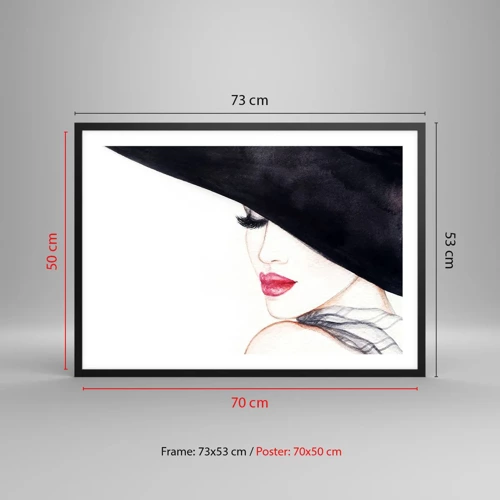 Poster in cornice nera - Eleganza e sensualità - 70x50 cm